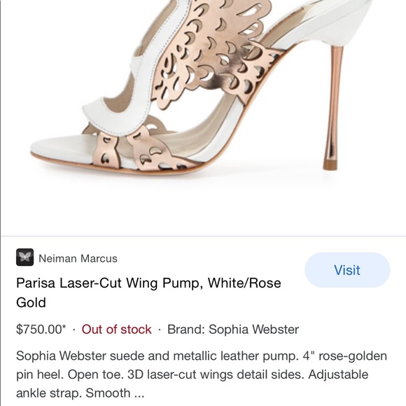 Rare/Sophia Webster Parisa rose gold wing pump - Picture 7 of 8